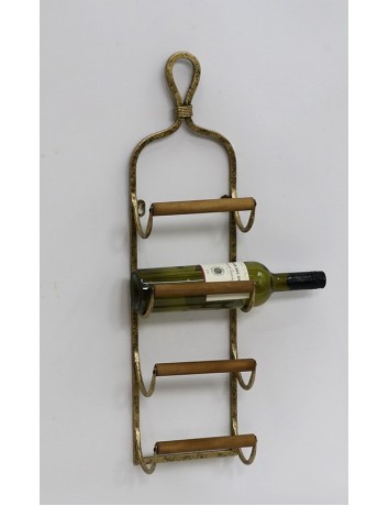 Metal/wood wine rack gold