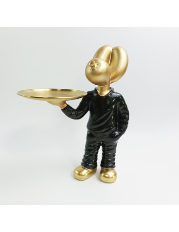 Balloon dog gold with black suit