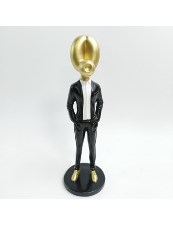 Balloon dog gold with black suit