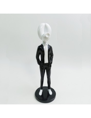 Balloon dog white with black suit